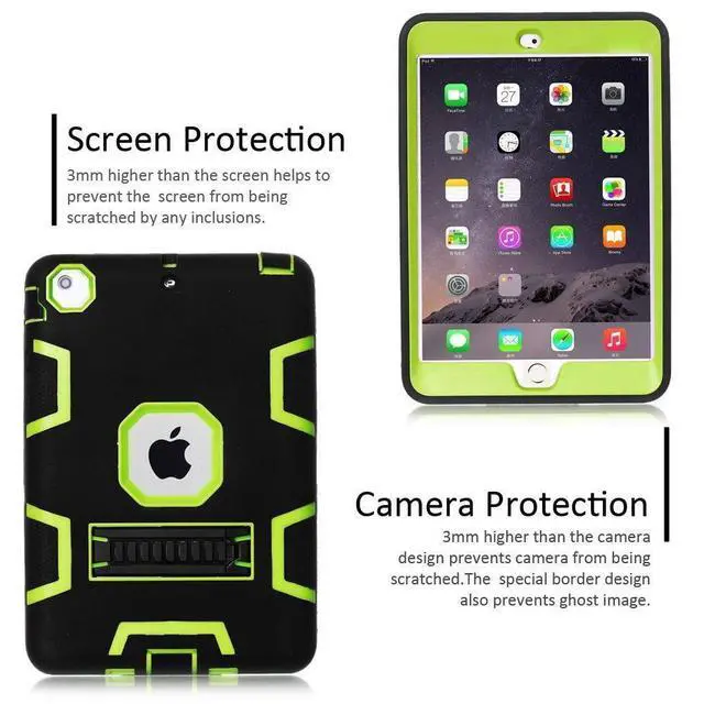 Alt view image 5 of 7 - For Apple iPad 2/3/4,Shockproof Military Heavy Duty Rubber Kickstand Case Cover