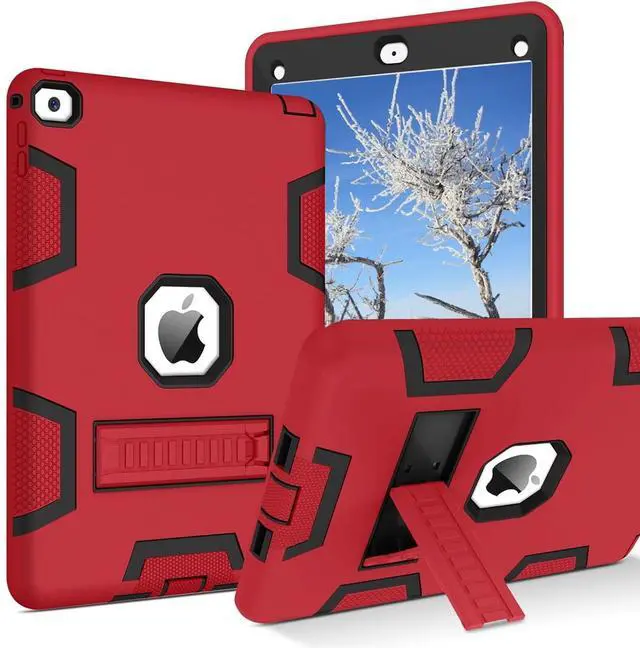 Main image of For Apple iPad 2/3/4,Shockproof Military Heavy Duty Rubber Kickstand Case Cover