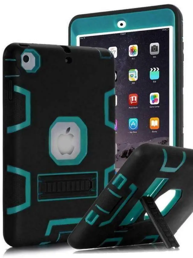 Main image of For Apple iPad 2/3/4, Shockproof Military Heavy Duty Rubber Kickstand Case Cover