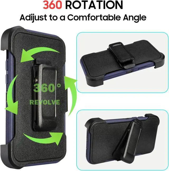Alt view image 3 of 5 - Case For iPhone 15 Pro Max Shockproof Defender Rugged Case Holster W/Belt Clip