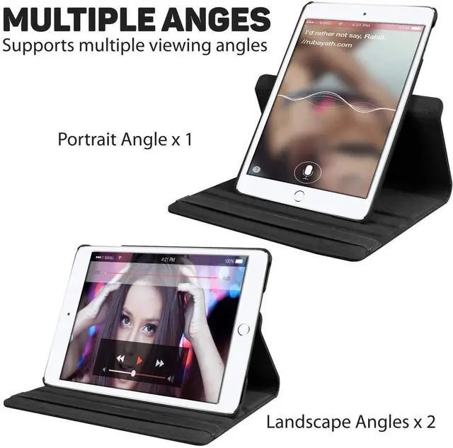 Alt view image 3 of 4 - For iPad 7/8th Gen 10.2 inch Case 360 Rotating Leather Smart Flip Stand Cover