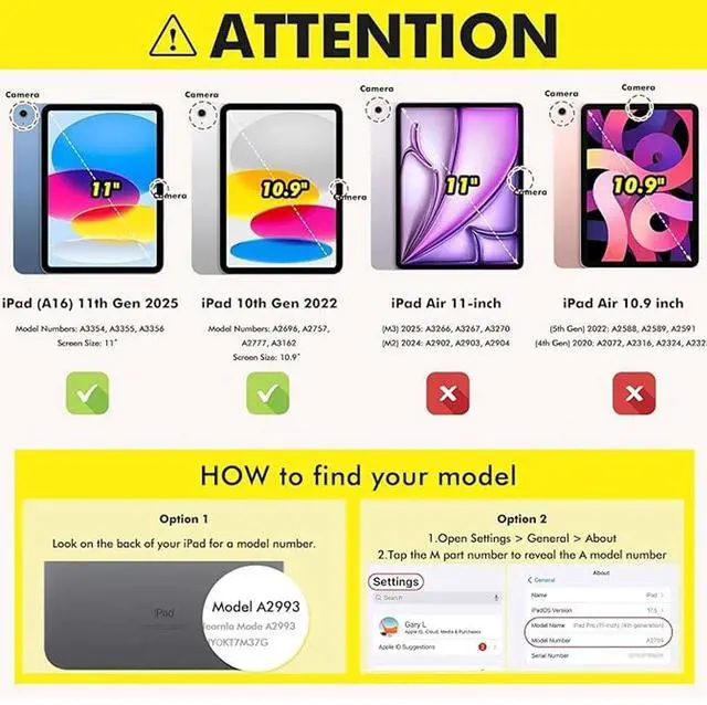 Alt view image 2 of 7 - For Apple iPad A16 Case 11 inch 2025 Shockproof Military Heavy Duty Stand Cover