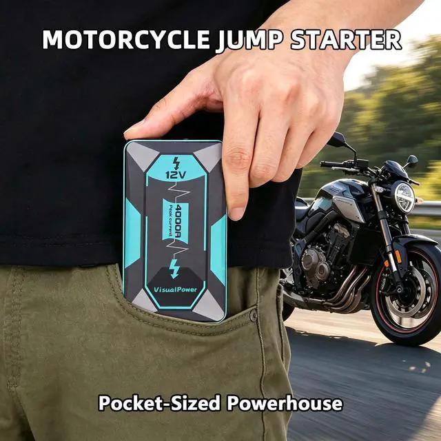Alt view image 3 of 7 - Jump Starter Portable,4000A Peak Motorcycle Jump Starter, Jump Box for Car Jumper Starter Portable, 12V Auto Booster Pack(Up to 7L Gas and 5L Diesel Engine) with Smart Safety Jumper Cable