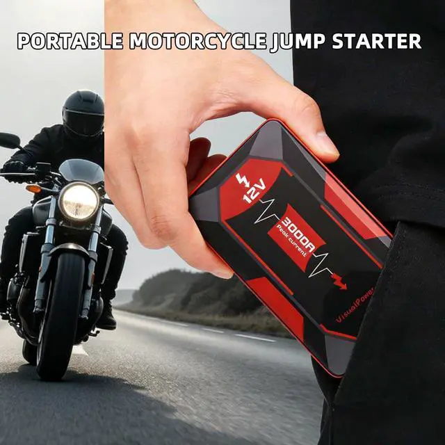 Alt view image 2 of 6 - 3000A Portable Car Jump Starter, 12V Battery Booster for 6.0L Gas/4.0L Diesel, 9 Safety Protections, Power Bank, 3-Mode LED Flashlight & Hard Case