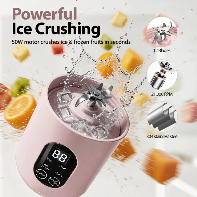 Alt view image 5 of 7 - Portable Blender for Smoothies, 580ML USB-C Rechargeable Personal Blender