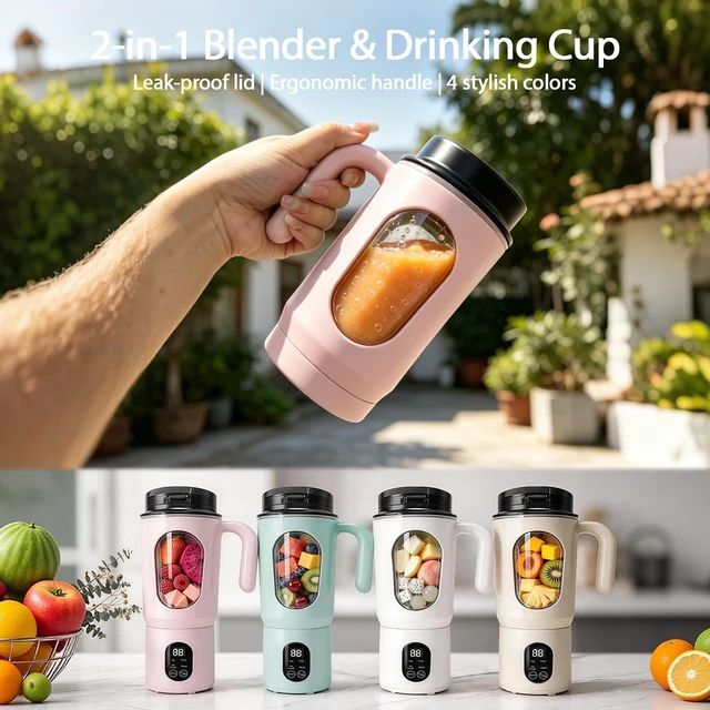 Alt view image 7 of 7 - Portable Blender for Smoothies, 580ML USB-C Rechargeable Personal Blender