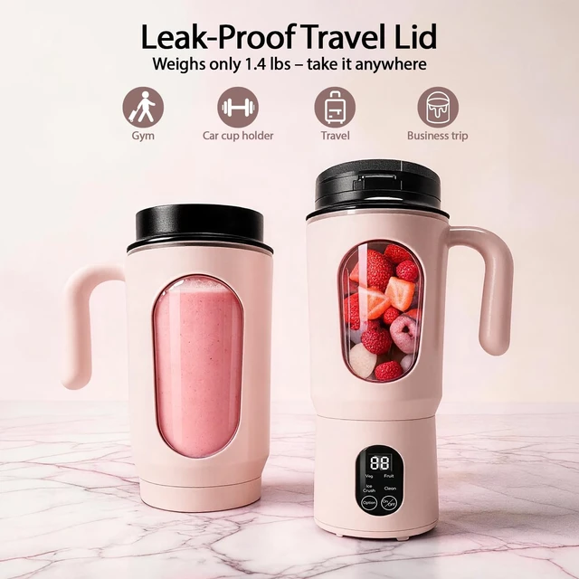 Alt view image 3 of 7 - Portable Blender for Smoothies, 580ML USB-C Rechargeable Personal Blender