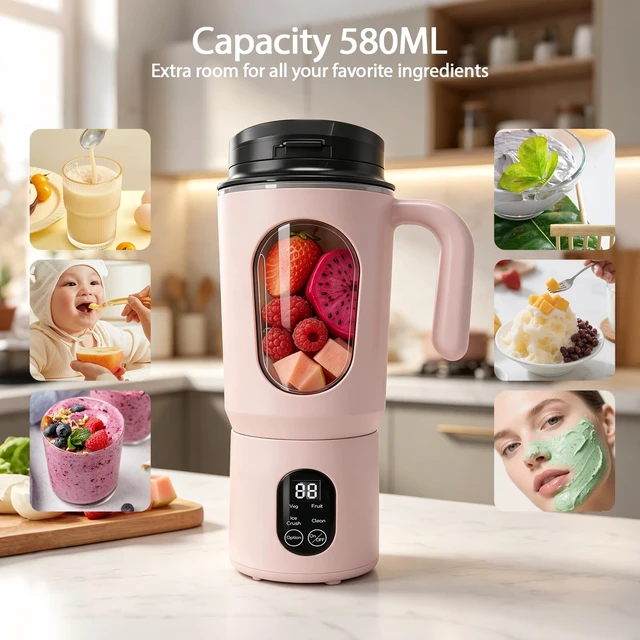 Alt view image 6 of 7 - Portable Blender for Smoothies, 580ML USB-C Rechargeable Personal Blender