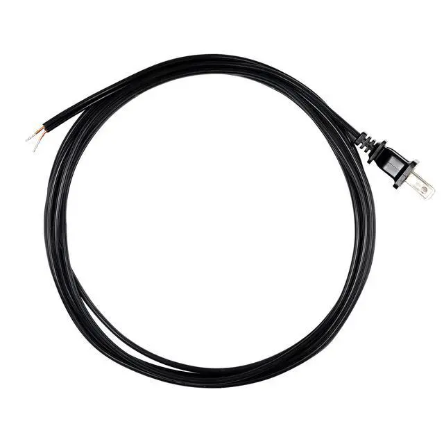 Alt view image 2 of 5 - Power Gear 8 Ft Lamp Cord, Polarized Molded Plug, 2-Prong, DIY Repair/Replacement, UL Listed, Black, 54435