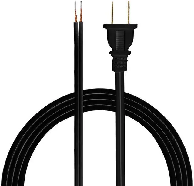 Main image of Power Gear 8 Ft Lamp Cord, Polarized Molded Plug, 2-Prong, DIY Repair/Replacement, UL Listed, Black, 54435