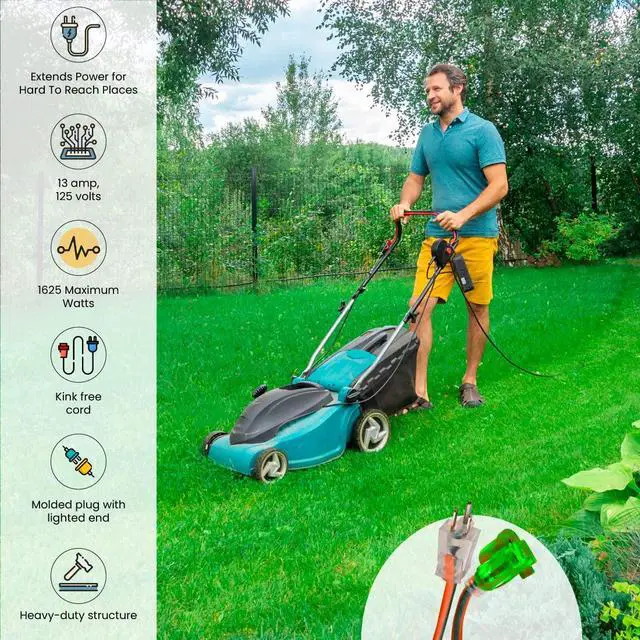 Alt view image 6 of 7 - Go Green Power Inc. 16/3 25ft Outdoor Extension Cord with Lighted End - Contractor Grade, Durable, and Moisture Resistant - Ideal for Heavy Duty Tools - GG-13725