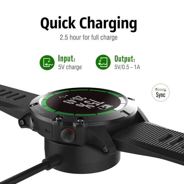 Alt view image 5 of 7 - Charger Compatible for Garmin Fenix 5/5S/5X, Fenix 6/6S/6X, Fenix 7/7S/7X, Fenix 8 Charger Charging Stand, Charging Dock Station Cradle Holder with 1m USB Cable for Vivoactive 3/4/5/6 Smartwatch