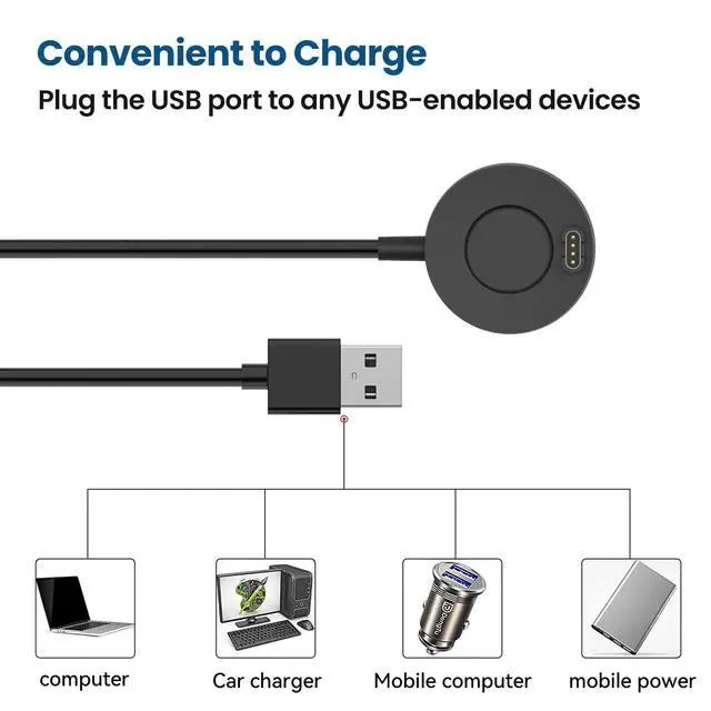Alt view image 6 of 7 - 2-Pack Charger Compatible with Garmin Approach S62 S42 S44 S12 S50 S60 S70, Fenix 8 7 6 5, Vivoacive 6 5 4 3, Venu 4 3 2 Charger Dock, Replacement Portable Charging Dock Station + USB Cable Cord