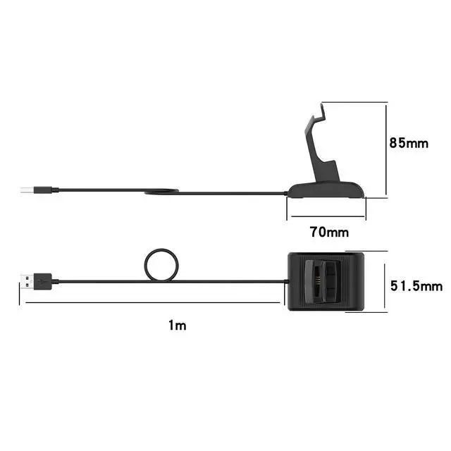Alt view image 3 of 6 - Charger Compatible with TecTecTec ULT-G Watch Replacement Charging Cable USB Charger Dock Intended for TecTecTec ULT-G Golf Watch (Black)