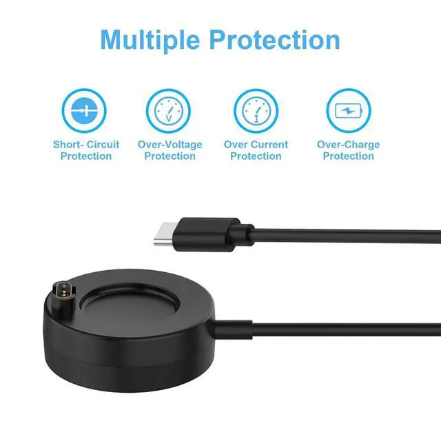 Alt view image 3 of 7 - 2-Pack USB-C Charging Cables for Garmin Charger Cable Stand, 1m Long & 30cm Short Watch Charging Dock Station for Garmin Fenix 7 6 5, Vivoactive 5 4 3, Forerunner 935, 245