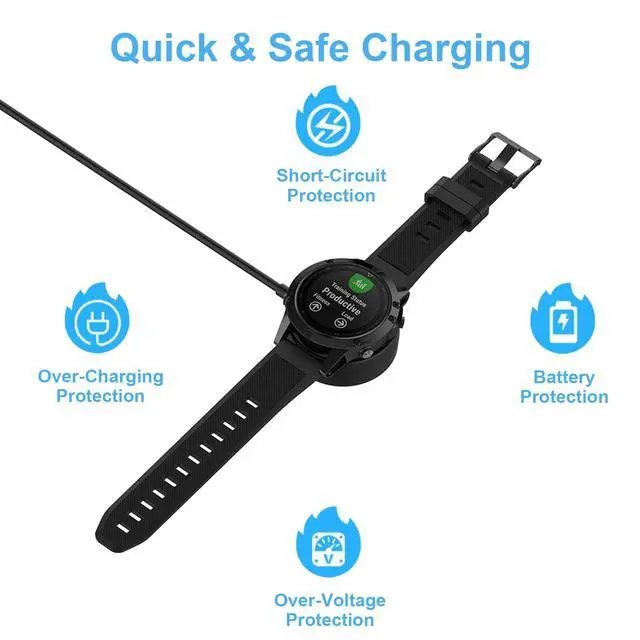 Alt view image 4 of 7 - 2-Pack USB-C Charging Cables for Garmin Charger Cable Stand, 1m Long & 30cm Short Watch Charging Dock Station for Garmin Fenix 7 6 5, Vivoactive 5 4 3, Forerunner 935, 245