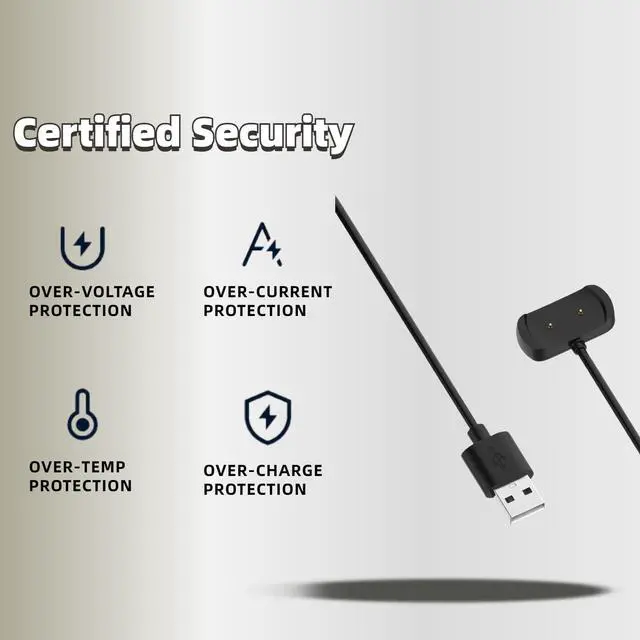 Alt view image 3 of 6 - Charger for Amazfit Active A2211/T-Rex pro A2011/Pop pro/Pop,Compatible with Amazfit Active Edge A2212/Active,USB A Charging Cable Dock Cord 3.3ft/1M