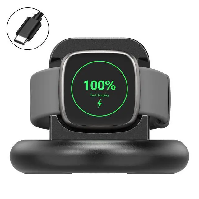 Alt view image 2 of 7 - Charger Dock for Fitbit Versa 4/Versa 3/Sense 2/Sense, Anti-Slip Charging Stand Dock with 4.4Ft USB C Cable Cord for Sense 2/Sense/Versa 4/Versa 3 Smartwatch