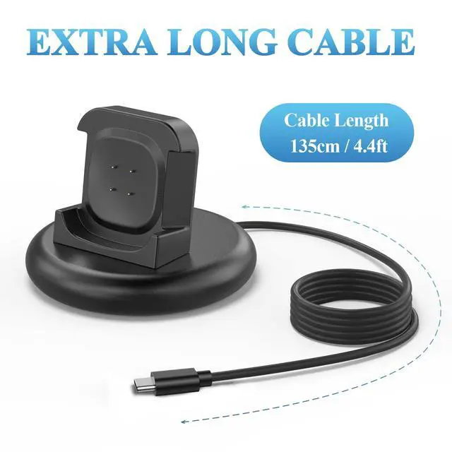 Alt view image 4 of 7 - Charger Dock for Fitbit Versa 4/Versa 3/Sense 2/Sense, Anti-Slip Charging Stand Dock with 4.4Ft USB C Cable Cord for Sense 2/Sense/Versa 4/Versa 3 Smartwatch