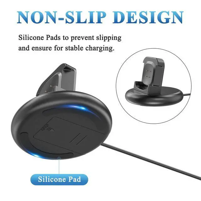 Alt view image 5 of 7 - Charger Dock for Fitbit Versa 4/Versa 3/Sense 2/Sense, Anti-Slip Charging Stand Dock with 4.4Ft USB C Cable Cord for Sense 2/Sense/Versa 4/Versa 3 Smartwatch
