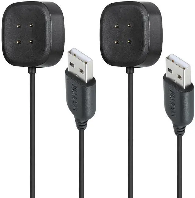 Main image of 2Pack Compatible with Fitbit Versa 3 4 /Sense 1 2 Charger, Not for Versa/Versa 1/Versa 2 Replacement Charging Cradle Dock Stand Cable for Smart Watch Versa 4