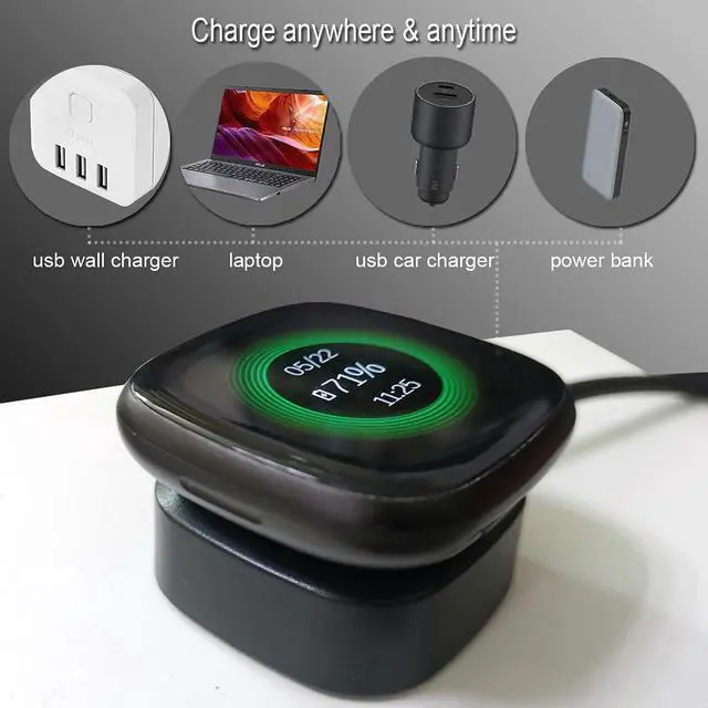 Alt view image 4 of 5 - 2Pack Compatible with Fitbit Versa 3 4 /Sense 1 2 Charger, Not for Versa/Versa 1/Versa 2 Replacement Charging Cradle Dock Stand Cable for Smart Watch Versa 4