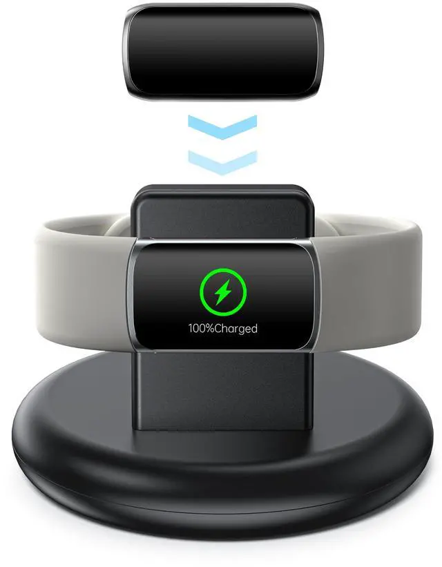 Alt view image 3 of 7 - Charger Stand for Fitbit Charge 6/5 & Luxe, Magnetic Dock with 4.4ft USB Cable, Fast-Charging Accessory with Stable Base for Fitbit Charge 6 / Charge 5 / Luxe Smartwatch (Black)