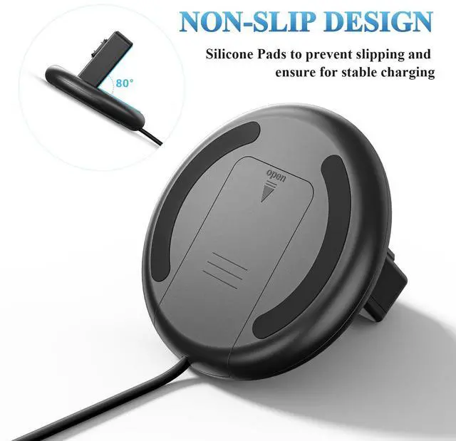Alt view image 5 of 7 - Charger Stand for Fitbit Charge 6/5 & Luxe, Magnetic Dock with 4.4ft USB Cable, Fast-Charging Accessory with Stable Base for Fitbit Charge 6 / Charge 5 / Luxe Smartwatch (Black)
