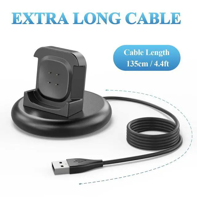 Alt view image 2 of 6 - Charger Dock for Fitbit Versa 4/Versa 3/Sense 2/Sense, Anti-Slip Charging Stand Dock with 4.4Ft USB Smartwatch Cable Cord