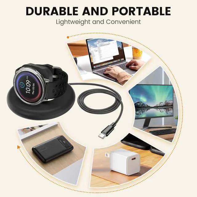 Alt view image 5 of 6 - Charging Stand Compatible with Amazfit Active 2/2s Bip 6 Charger, Adjustable Foldable Magnetic Charging Station Dock for Smartwatch