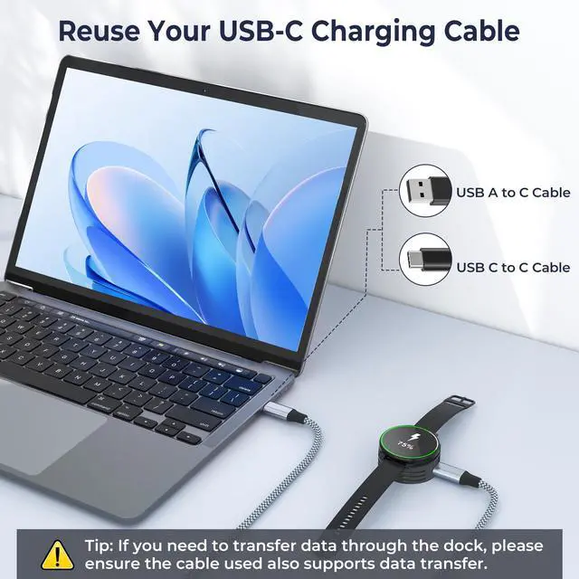 Alt view image 4 of 7 - USB C Charger Adapter for Garmin Watch,USBC Replacement Charging Cable Type C Dock Stand for Garmin Forerunner 970 570 965 945,Fenix 8 7 6 5 Plus,Tactix,Approach S70 S62,Epix(Case Size 47mm)