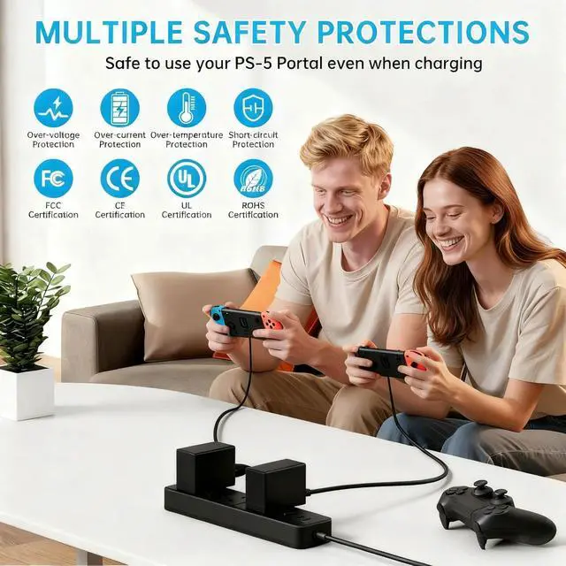 Alt view image 4 of 7 - Charger for Nintendo Switch,USB-C Fast Wall Charging Block with 6ft Cable,Wall & Travel Charger Adapter for Switch,Steam,ROG Ally2-Pack