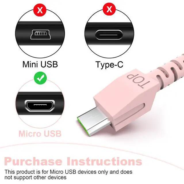 Alt view image 3 of 7 - 6FT Braided Fast Charging Cable for Razer Mouse, USB Charger Power Cord Compatible with Razer Viper Ultimate, Naga Pro, DeathAdder V2 Pro, Basilisk X Hyperspeed Wireless Gaming Mouse & Charging Dock
