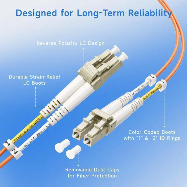 Alt view image 4 of 6 - OFNP Plenum Multimode Duplex OM1 Fiber Cable 3.3 Feet / 1m (10Gb, LC to LC, 62.5/125 Fiber Optic Cable)