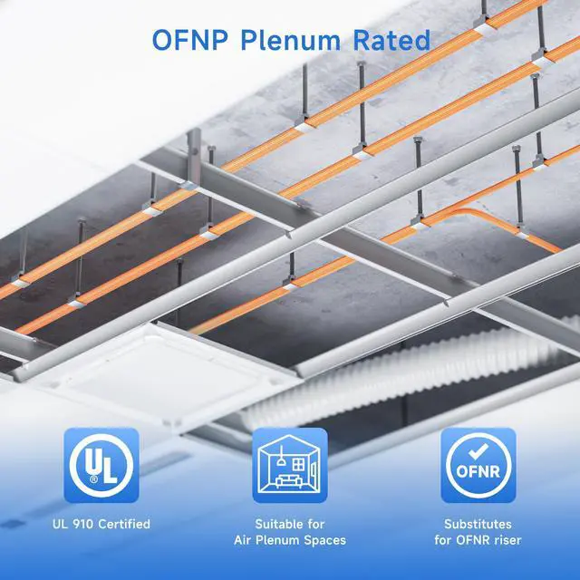 Alt view image 3 of 6 - OFNP Plenum Multimode Duplex OM1 Fiber Cable 3.3 Feet / 1m (10Gb, LC to LC, 62.5/125 Fiber Optic Cable)