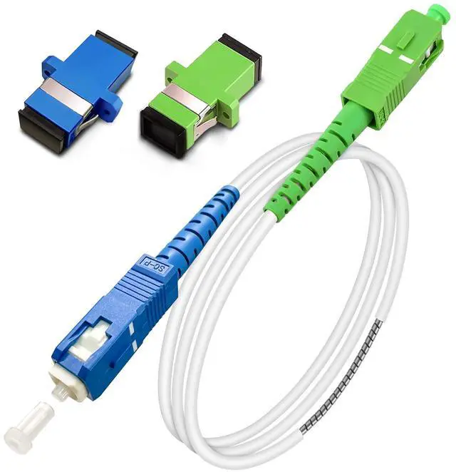 Main image of 15ft (5 Meters) SM SC/UPC to SC/APC Fiber Optic Patch Cable, Armored Single Mode Patch Cable, Fiber Optic Jumper Optical Patch Cord - SIMPLEX - 9/125um - OS1/OS2 Compatible, LSZH White