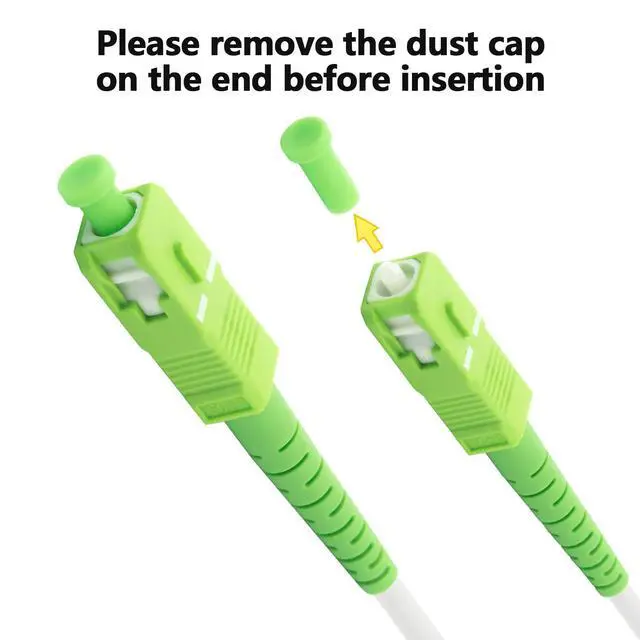 Alt view image 5 of 7 - Armored SC/APC to SC/APC Fiber Optic Cable 3FT - Pet Proof Single Mode Internet Patch Cord for Verizon Fios, AT&T, Google Fiber OS1/OS2 9/125um LSZH White Extension with 2 Couplers