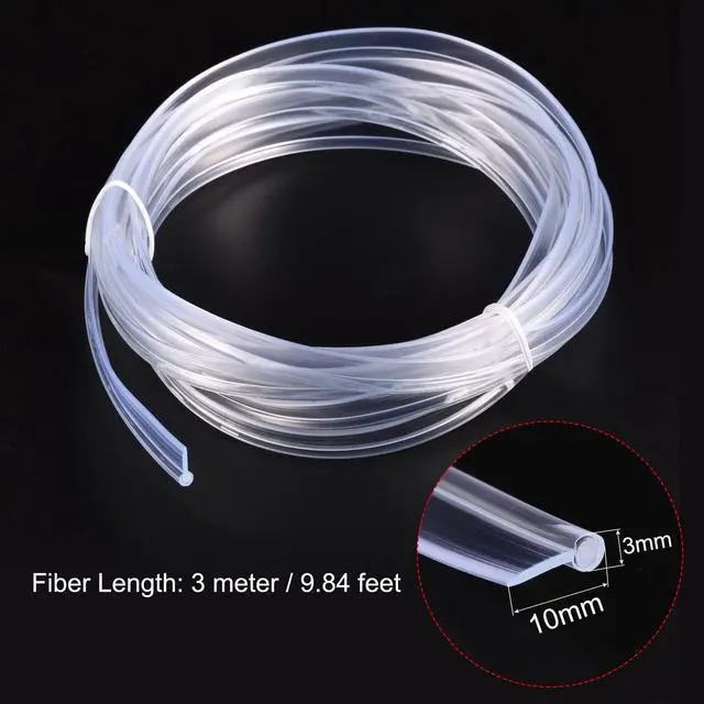 Alt view image 2 of 5 - PMMA Side Glow Fiber Optic Cable 3mm Dia 10mm Width 3.0M Long for LED Guide