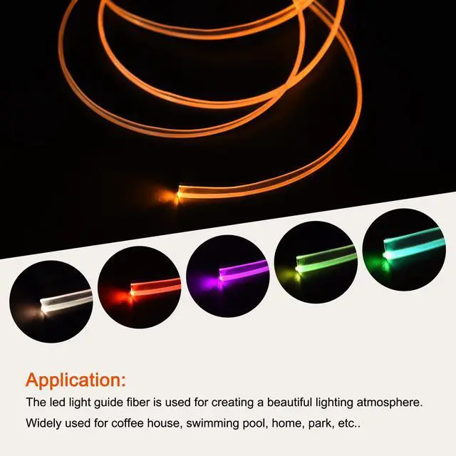 Alt view image 5 of 5 - PMMA Side Glow Fiber Optic Cable 3mm Dia 10mm Width 3.0M Long for LED Guide