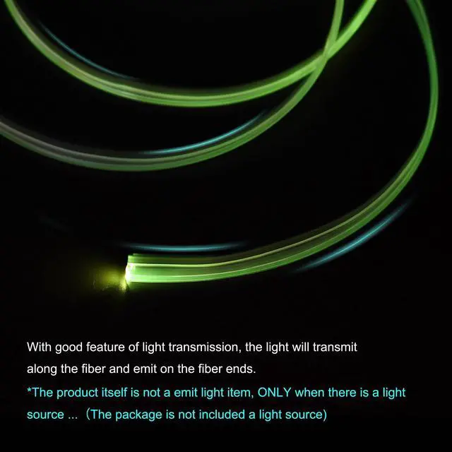 Alt view image 4 of 5 - PMMA Side Glow Fiber Optic Cable 3mm Dia 10mm Width 3.0M Long for LED Guide