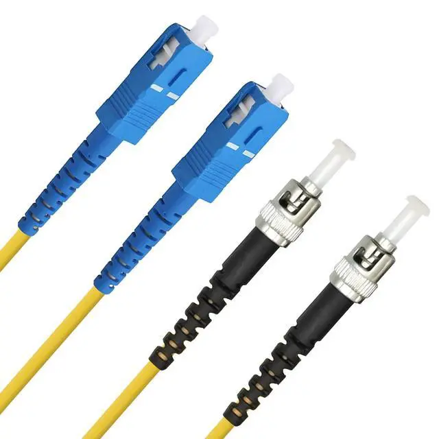 Alt view image 2 of 7 - SC to ST Fiber Patch Cable, 3M (9.84ft) Single-Mode Duplex Jumper - SC/UPC-ST/UPC 9/125um OS2 Yellow SM Optical Patch Cord (2 Pack, 3M(9.84ft))