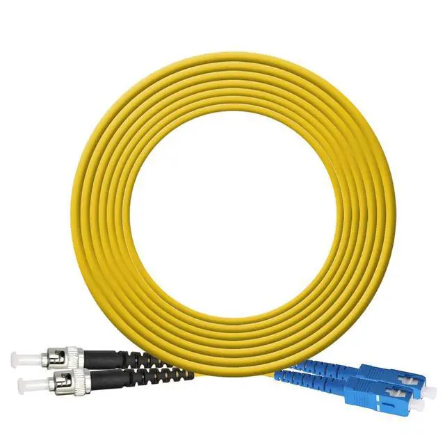 Alt view image 3 of 7 - SC to ST Fiber Patch Cable, 3M (9.84ft) Single-Mode Duplex Jumper - SC/UPC-ST/UPC 9/125um OS2 Yellow SM Optical Patch Cord (2 Pack, 3M(9.84ft))