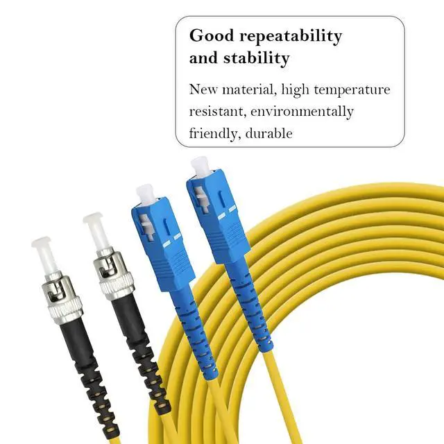Alt view image 4 of 7 - SC to ST Fiber Patch Cable, 3M (9.84ft) Single-Mode Duplex Jumper - SC/UPC-ST/UPC 9/125um OS2 Yellow SM Optical Patch Cord (2 Pack, 3M(9.84ft))