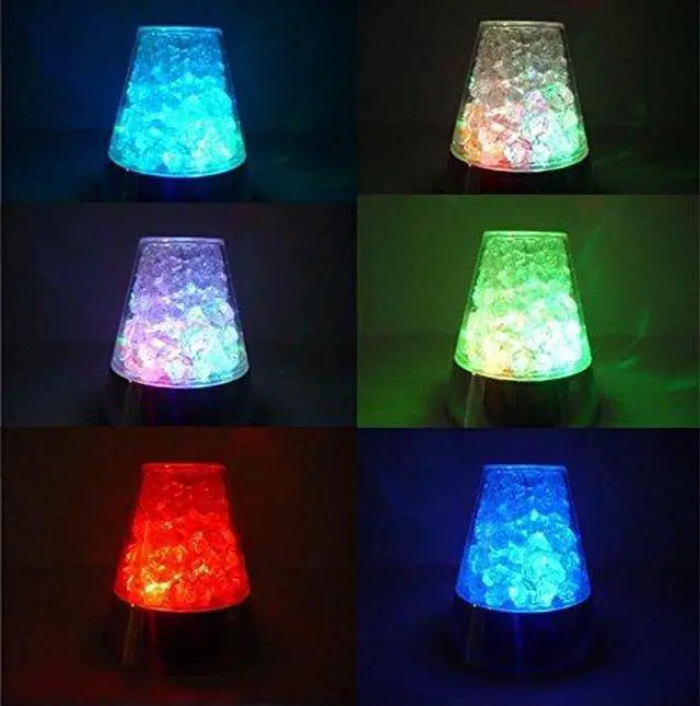 Alt view image 2 of 7 - Ice Fiber Optic Mood Novelty Lamps Lighting Glacier Lite with Color-Changing Crystals Base