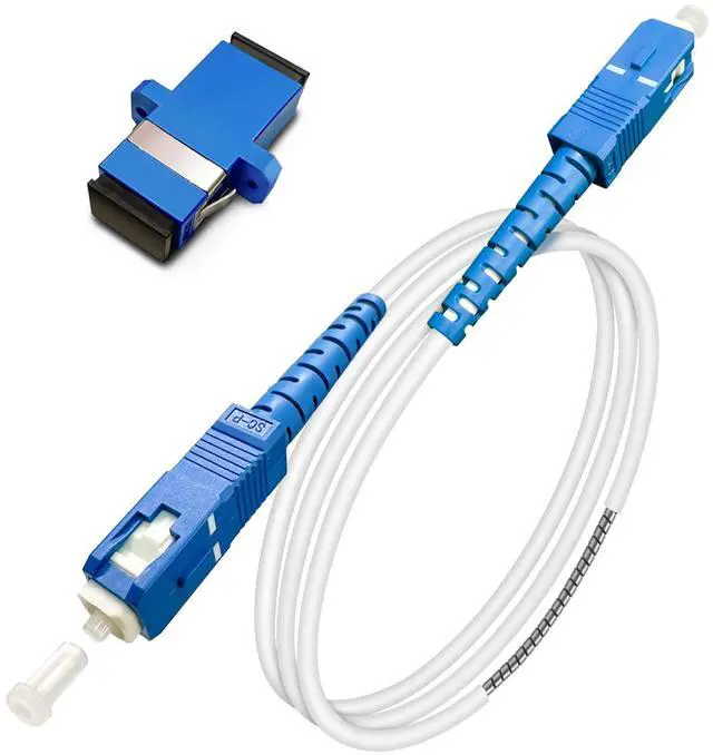 Main image of SC to SC Fiber Optic Patch Cable, Armored Single Mode SC/UPC to SC/UPC Fiber Jumper Optical Patch Cord- SIMPLEX - 9/125um - OS1/OS2 Compatible, LSZH White, 3m
