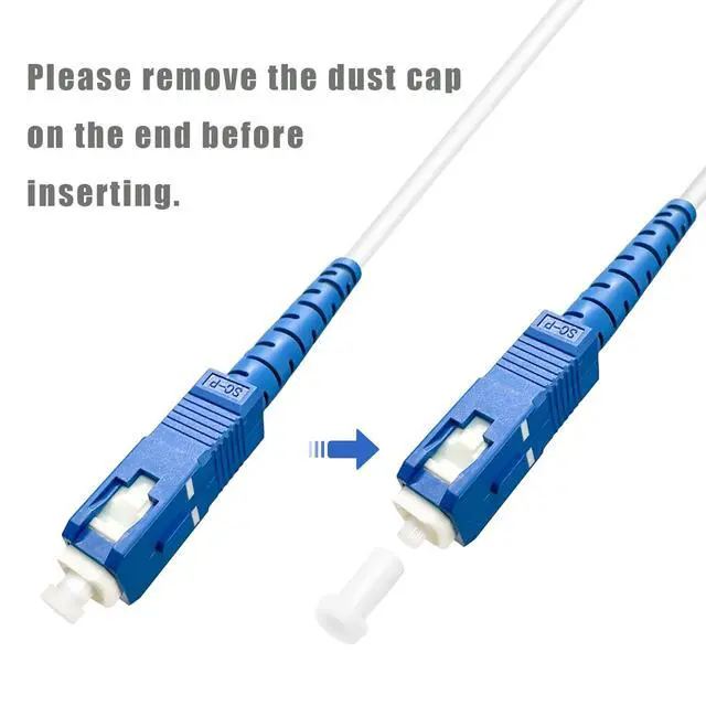 Alt view image 4 of 6 - SC to SC Fiber Optic Patch Cable, Armored Single Mode SC/UPC to SC/UPC Fiber Jumper Optical Patch Cord- SIMPLEX - 9/125um - OS1/OS2 Compatible, LSZH White, 3m