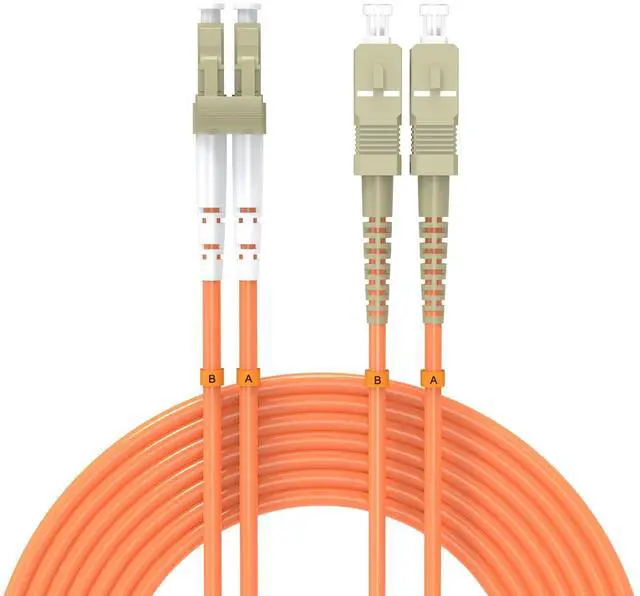 Main image of 0.6Meter 2ft LC/UPC-SC/UPC Multi-Mode Fiber Optic Cable LC to SC OM1 Jumper Optical Patch Cord Duplex 62.5/125um Orange LC-SC