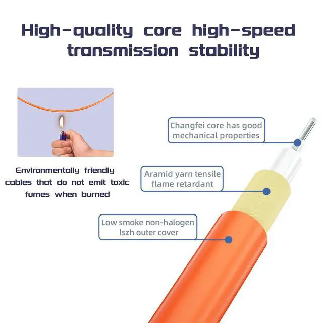 Alt view image 2 of 5 - 0.6Meter 2ft LC/UPC-SC/UPC Multi-Mode Fiber Optic Cable LC to SC OM1 Jumper Optical Patch Cord Duplex 62.5/125um Orange LC-SC
