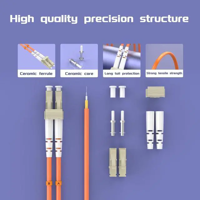 Alt view image 3 of 5 - 0.6Meter 2ft LC/UPC-SC/UPC Multi-Mode Fiber Optic Cable LC to SC OM1 Jumper Optical Patch Cord Duplex 62.5/125um Orange LC-SC
