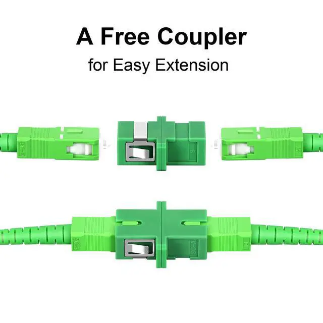 Alt view image 5 of 6 - 2M(6ft) Armored Fiber Optic Internet Cable SC/APC to SC/APC Single-Mode 9/125m OS1/OS2 Simplex Patch Cord, Heavy-Duty 3mm OD, LSZH, White